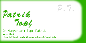 patrik topf business card
